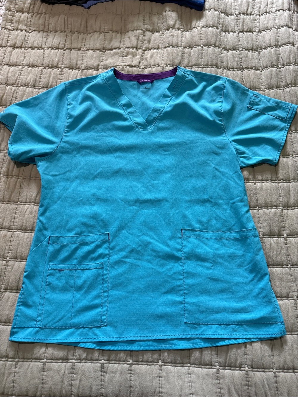 Carhartt Women's Scrub Tops in Black, Turquoise, Teal, Gray - Picture 6 of 10